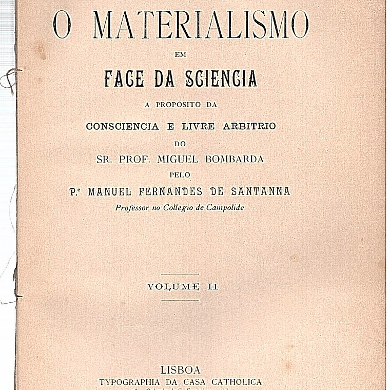 O materialismo em face da sciencia (volume II) 1