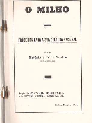 O milho - preceitos para a sua cultura racional