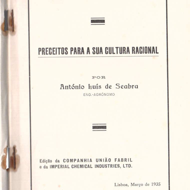 O milho - preceitos para a sua cultura racional 1