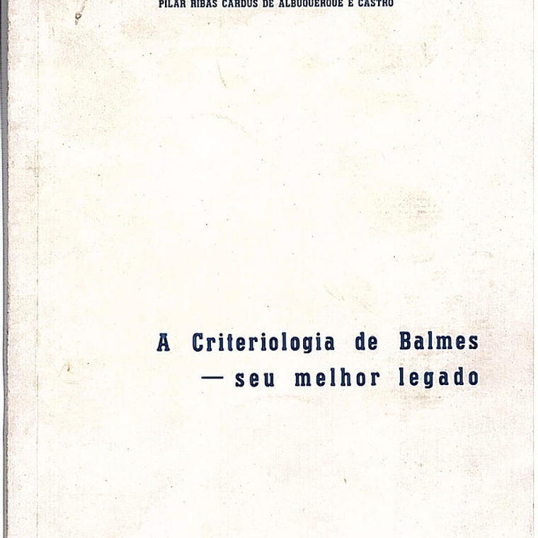 A criteriologia de Balmes 1