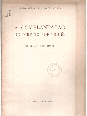 A complantação no direito português notas para o seu estudo