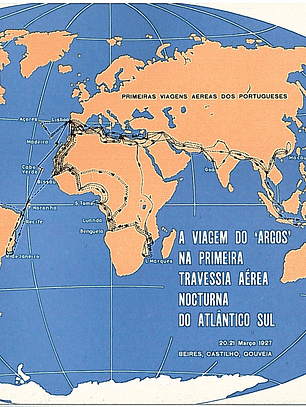 A viagem do argos na primeira travessia aérea nocturna do atlântico sul