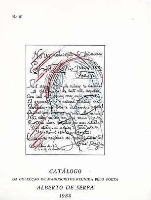 Catálogo da colecção de manuscritos reunida pelo poeta