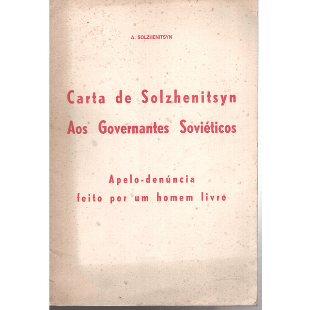 Carta de Solshenitsyn aos governantes soviéticos