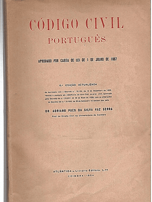 Código civil português aprovado por carta de lei de 1 de Julho de 1867