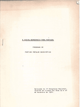A social democracia para Portugal programa do Partido Popular democrático