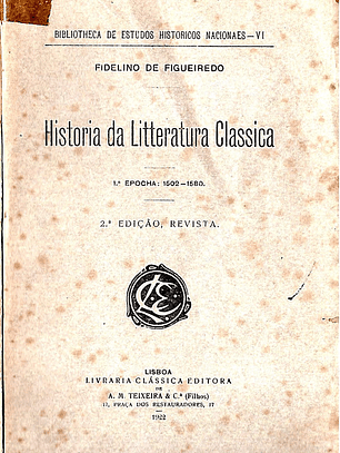 História da litteratura classica 1502 a 1580