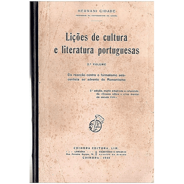 LIÇÕES DE CULTURA E LITERATURA PORTUGUESA - 2º vol.