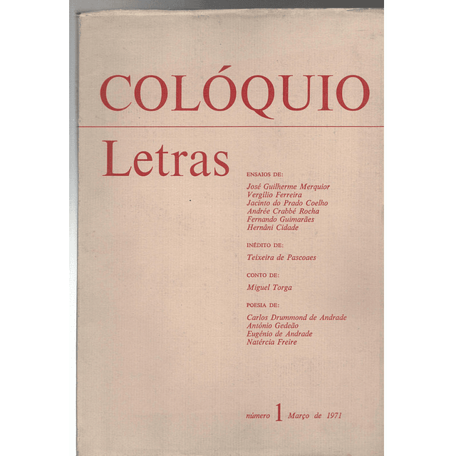 Colóquio letras volume 001