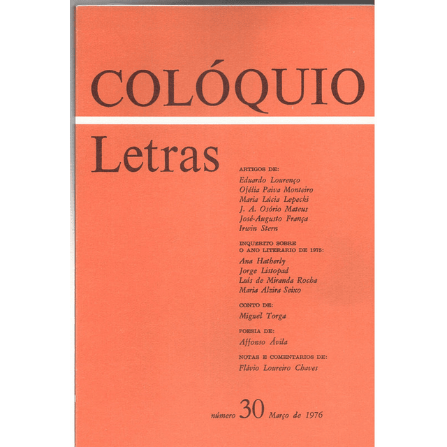 Colóquio letras volume 030
