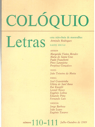 Colóquio letras volume 110