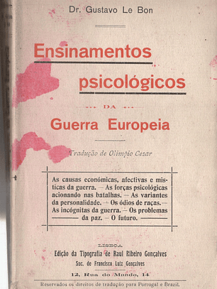Ensinamentos psicológicos da guerra Europeia