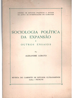 Sociologia política da expansão e outros ensaios