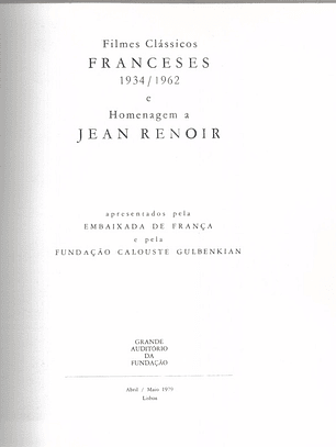 Filmes clássicos franceses 1934 a 1962 e homenagem a Jean Renoir