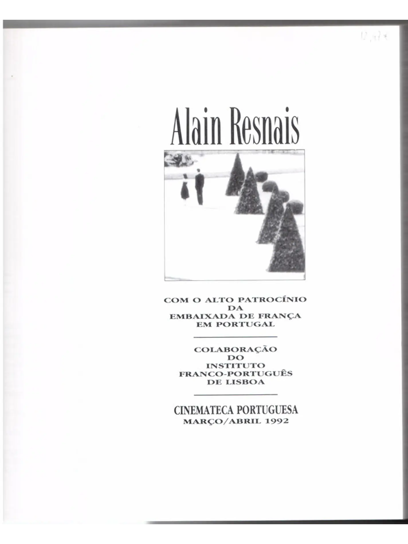 Alain Resnais Com alto Patrocínio da embaixada de França em Portugal 1