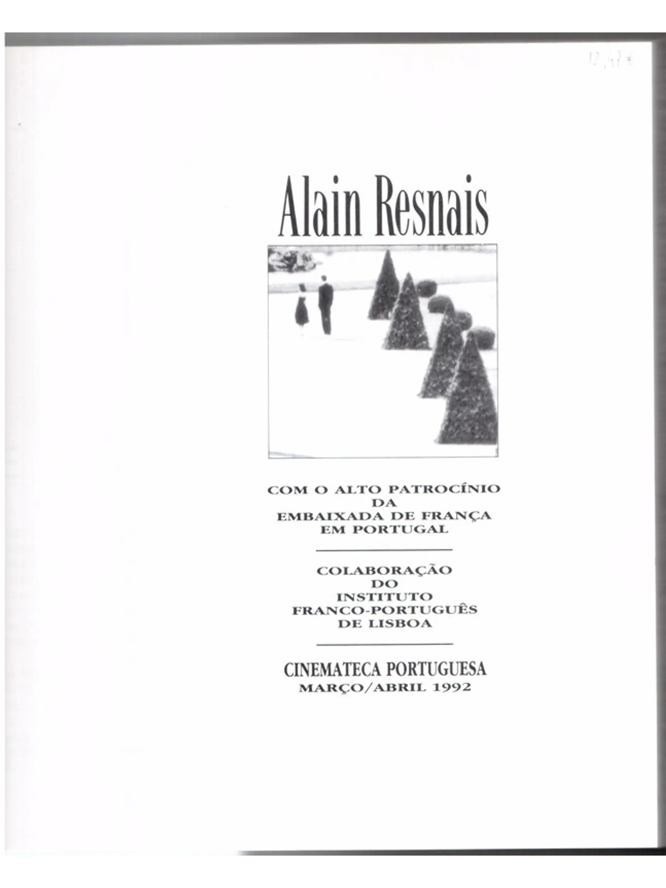 Alain Resnais Com alto Patrocínio da embaixada de França em Portugal 1