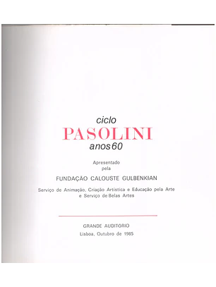 Ciclo Pasolini anos 60