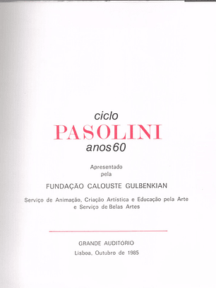 Ciclo Pasolini anos 60