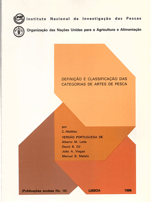 Definição e classificação das categorias de artes da pesca, Publicação número 10