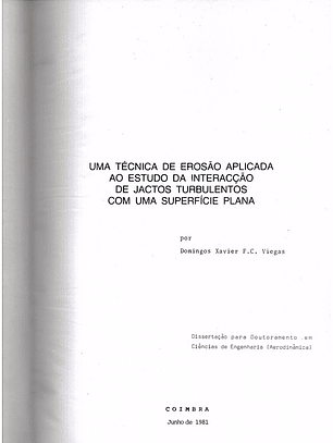 Interação de jatos - Uma técnica de erosão aplicada ao estudo da interacção de jactos turbulentos com uma superfície plana