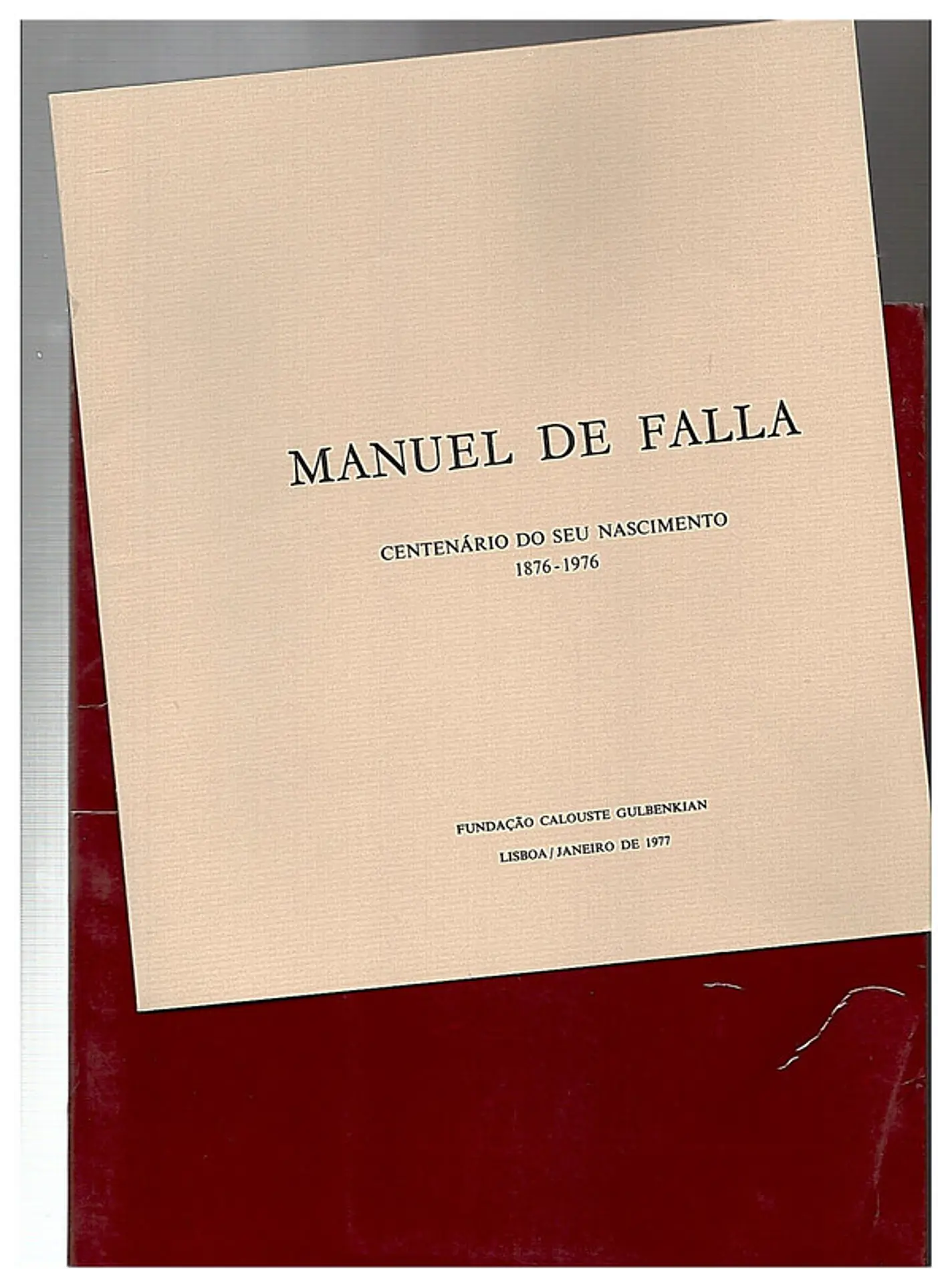 Manuel de FalIa centenário do seu Nascimento 1876 a 1976 1