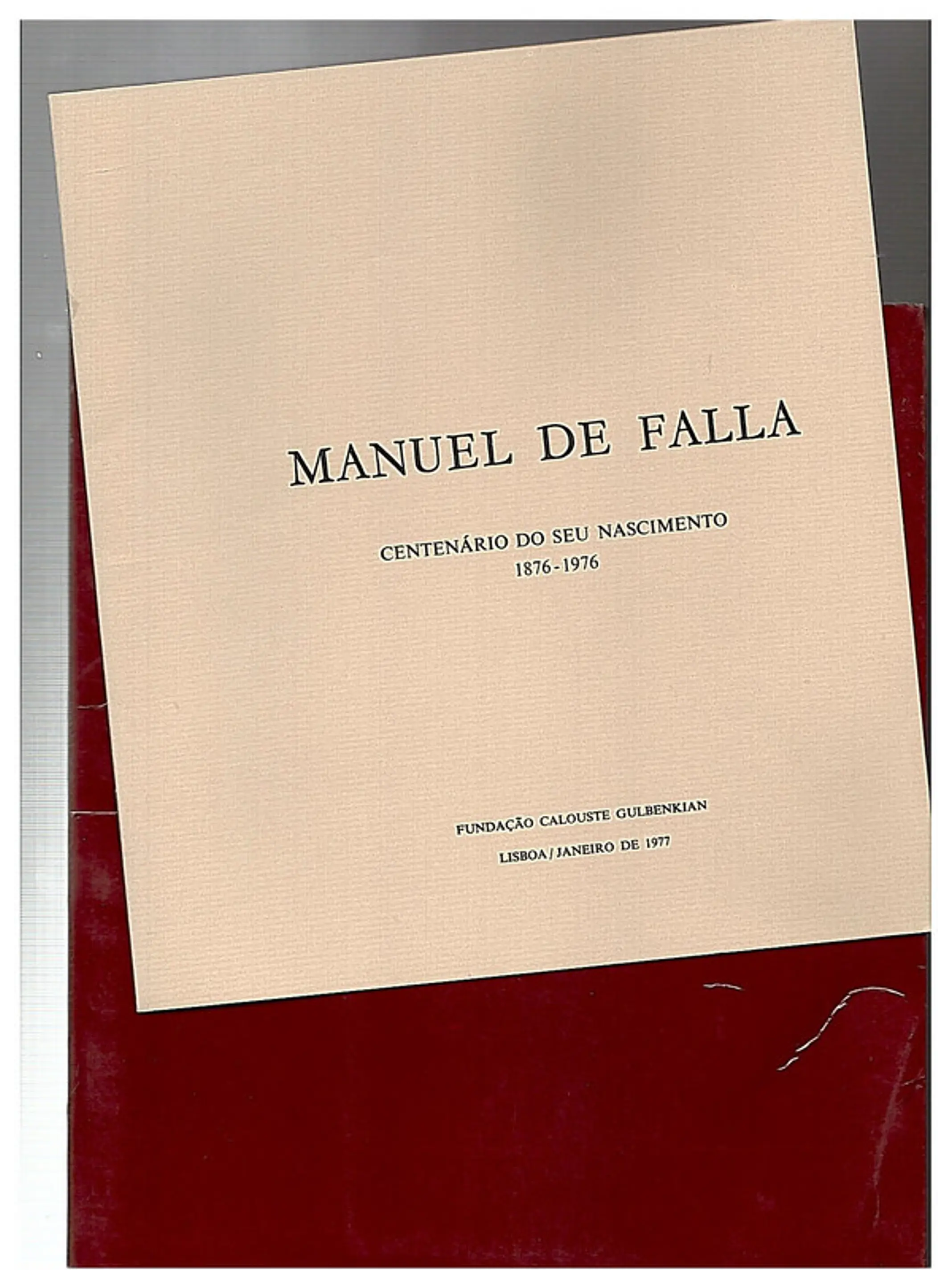 Manuel de FalIa centenário do seu Nascimento 1876 a 1976 1