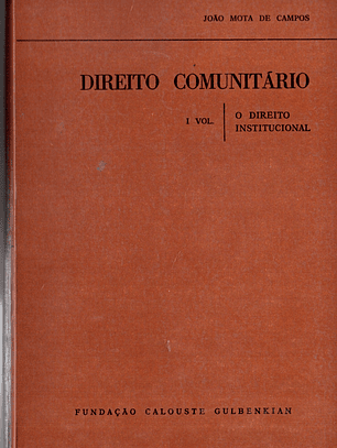 Direito comunitário primeiro volume