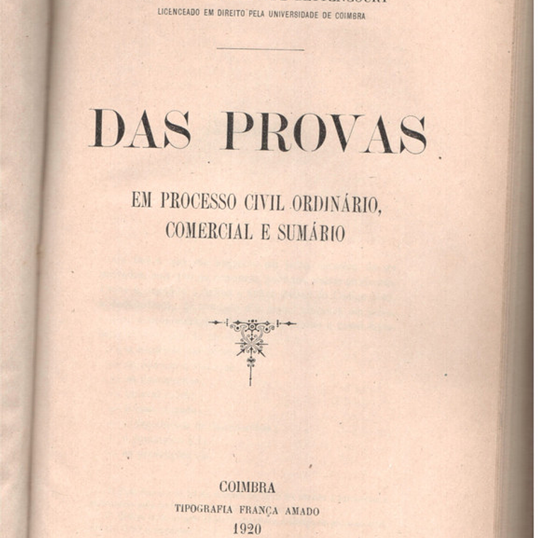 Das provas em processo civil ordinário comercial e sumário 1