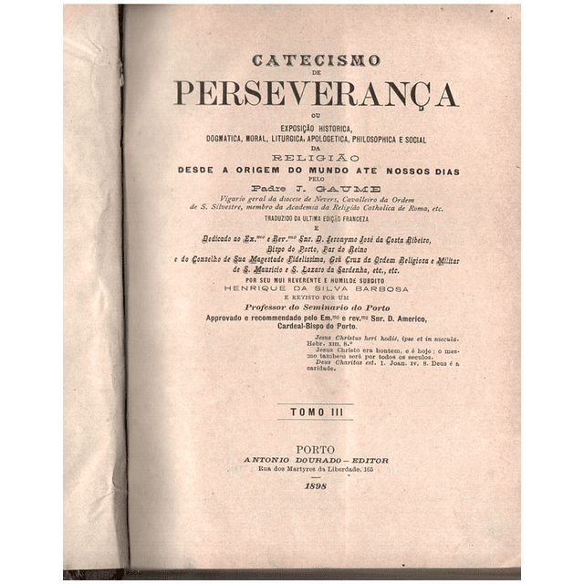 Catecismo da perseverança Volume 3