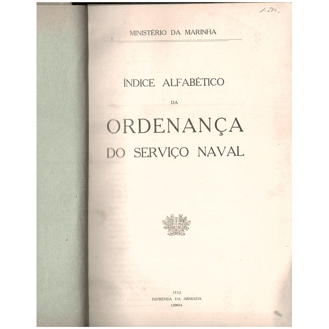 Indice alfabético da ordenança do serviço naval