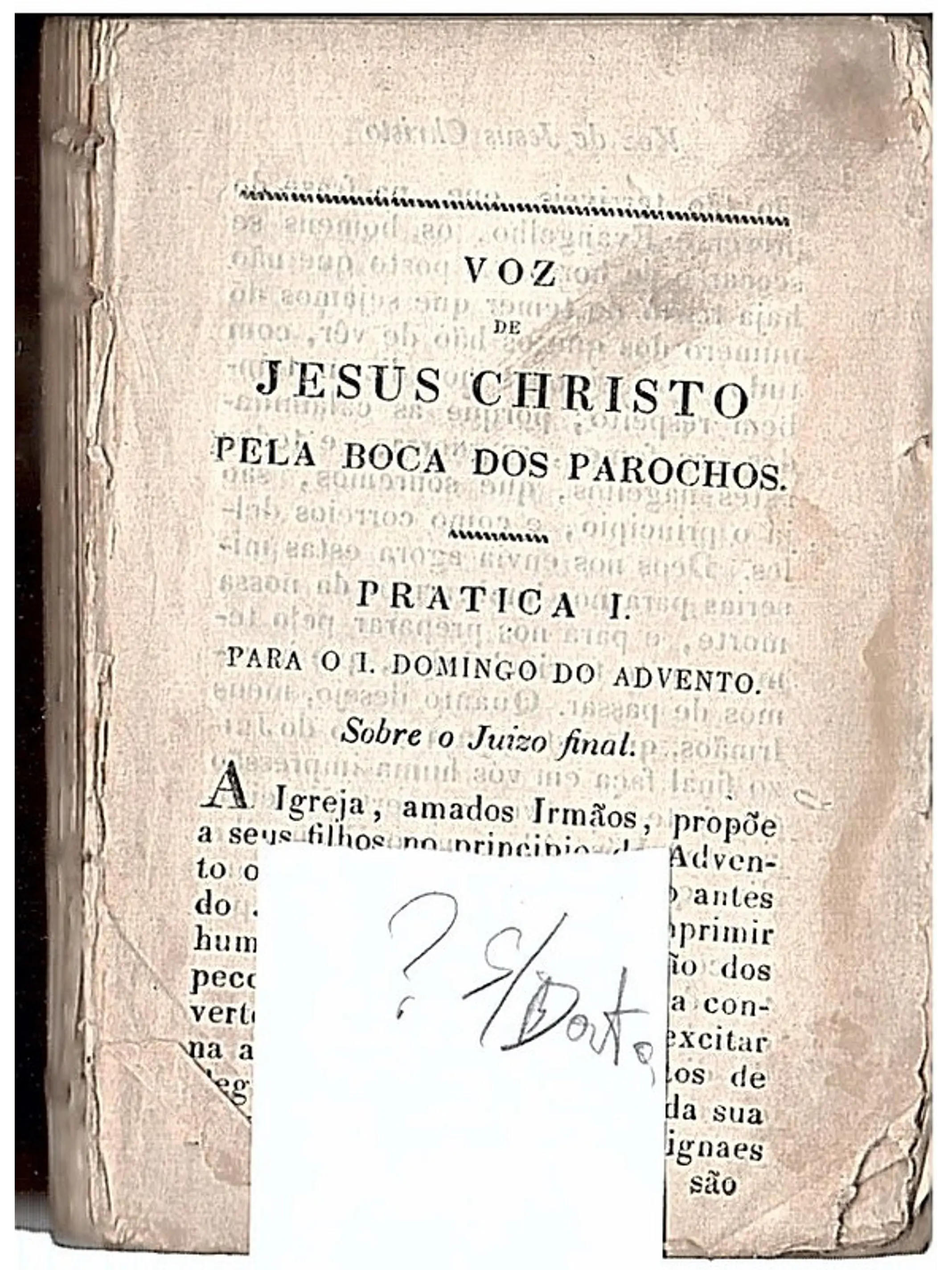 Voz de Jesus Christo pela boca dos parochos 1
