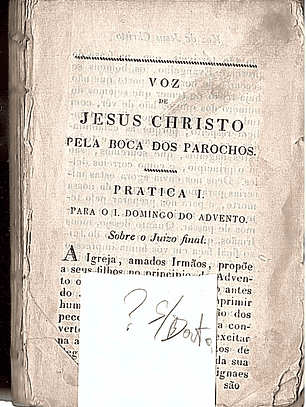 Voz de Jesus Christo pela boca dos parochos