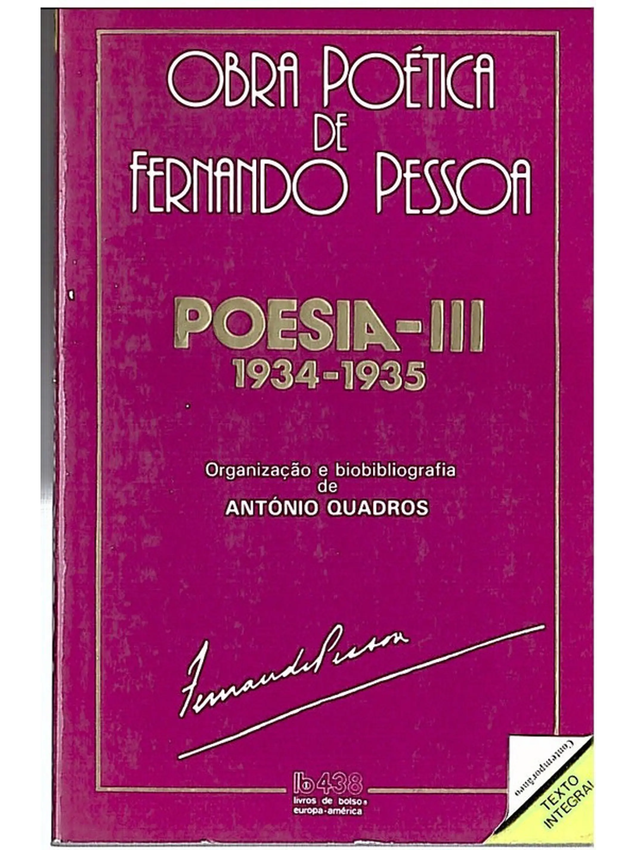 Obra poética de Fernando Pessoa - Poesia III (1934-1935) 1