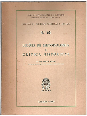 Lições de metodologia e critica históricas