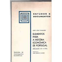Elementos para a história económica de portugal (séc XII a XVII)