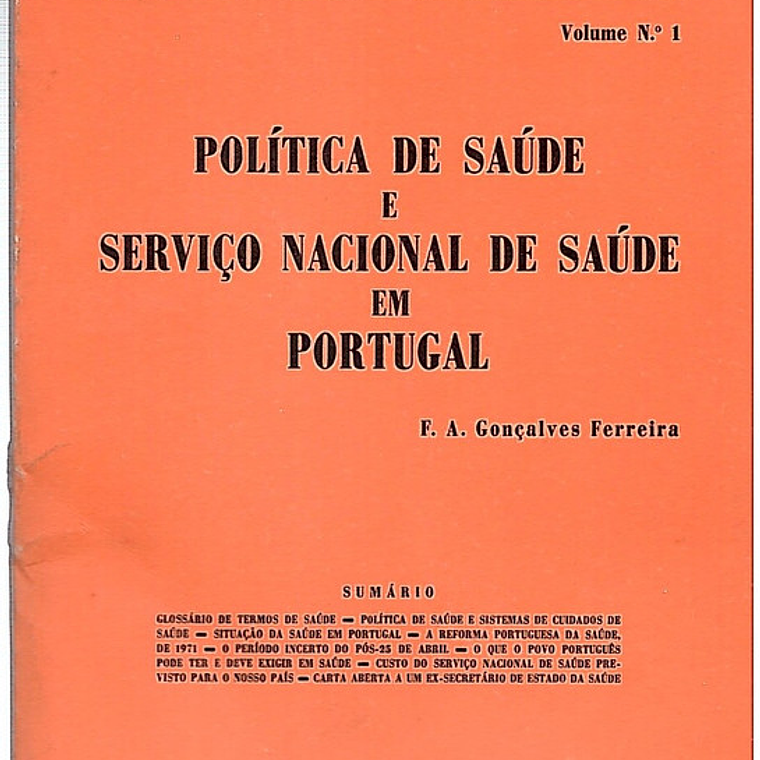 Política de saúde e serviço nacional de saúde em portugal 1