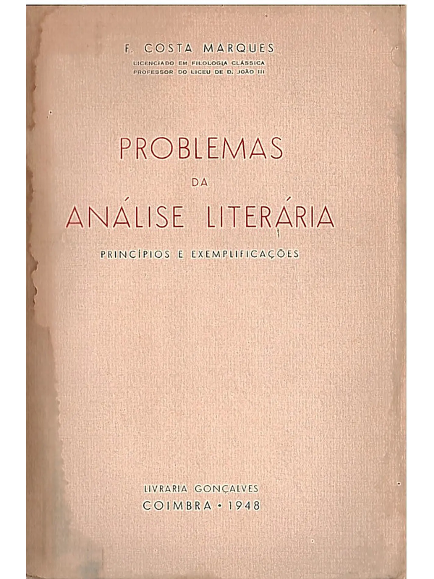 Problemas da análise literária 1