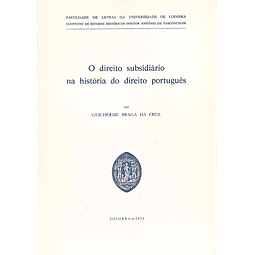 O direito subsidiário na história do direito português