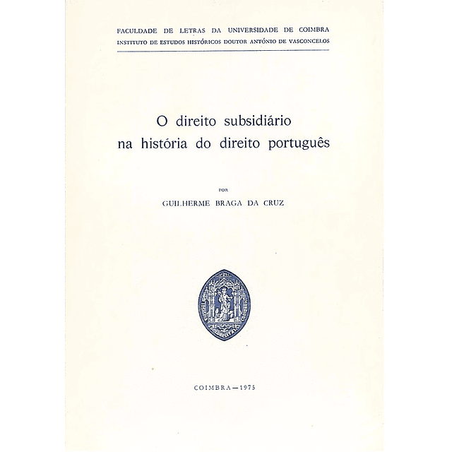 O direito subsidiário na história do direito português