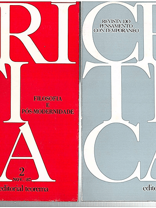 Revista do pensamento contemporâneo Critica 1