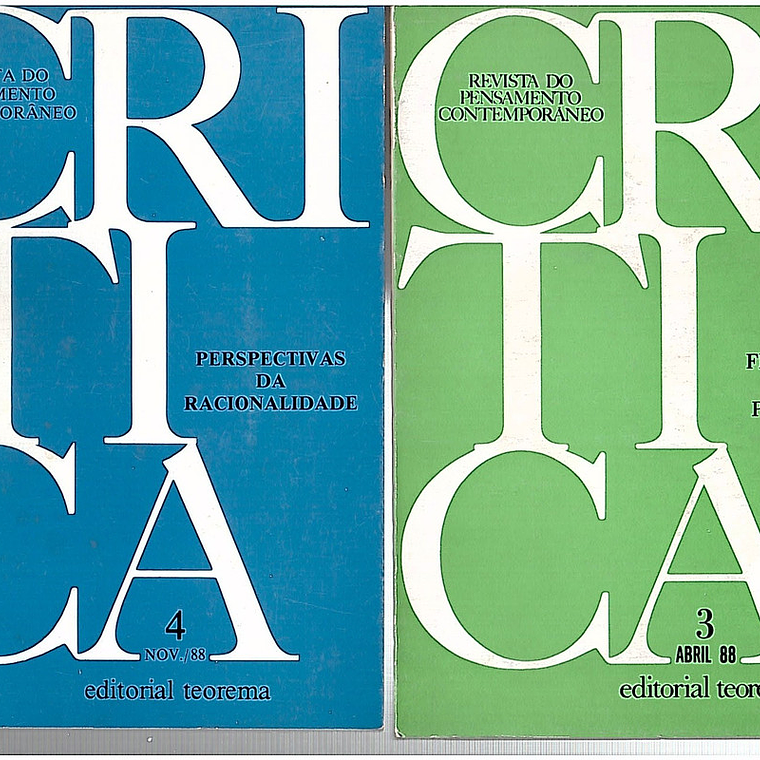 Revista do pensamento contemporâneo Critica 4 1