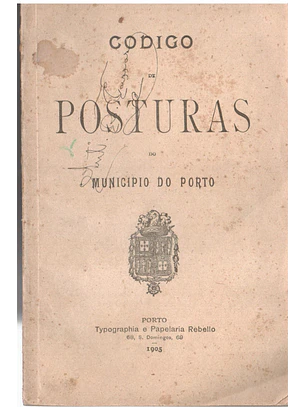 Código de posturas do município do Porto