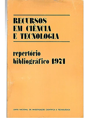 Recursos em ciência e tecnologia reportório bibliográfico 1971