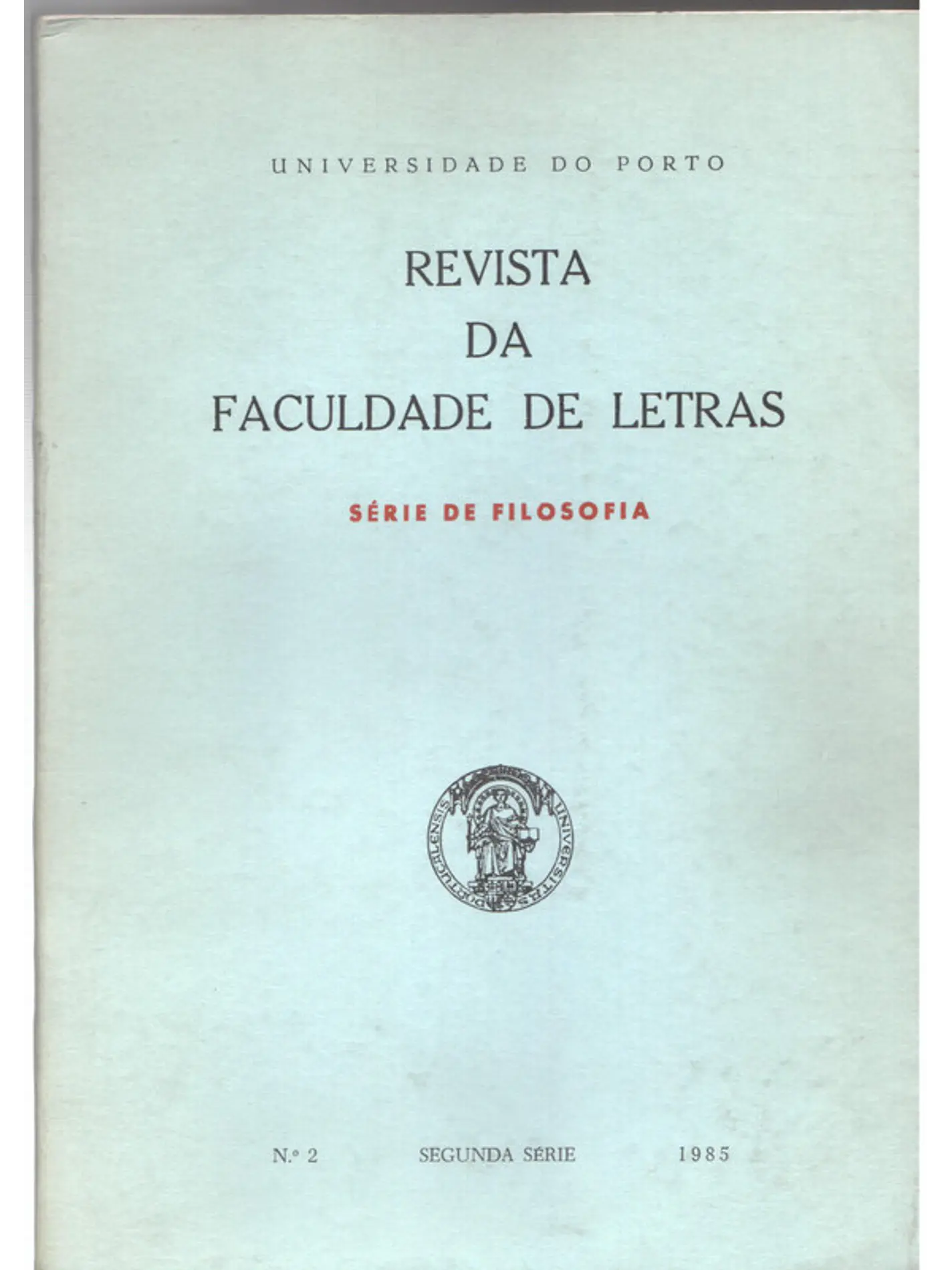 Revista da faculdade de letras - volume 2 1