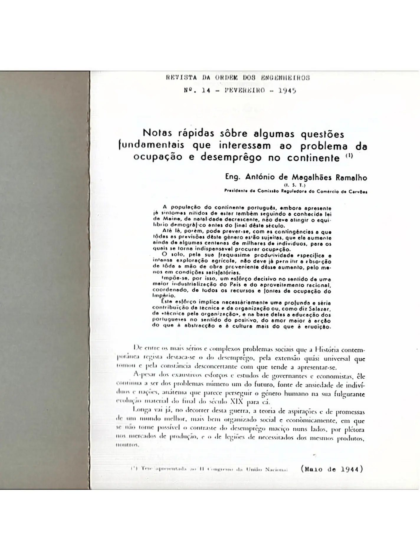 Revista da ordem dos engenheiros número 14 1
