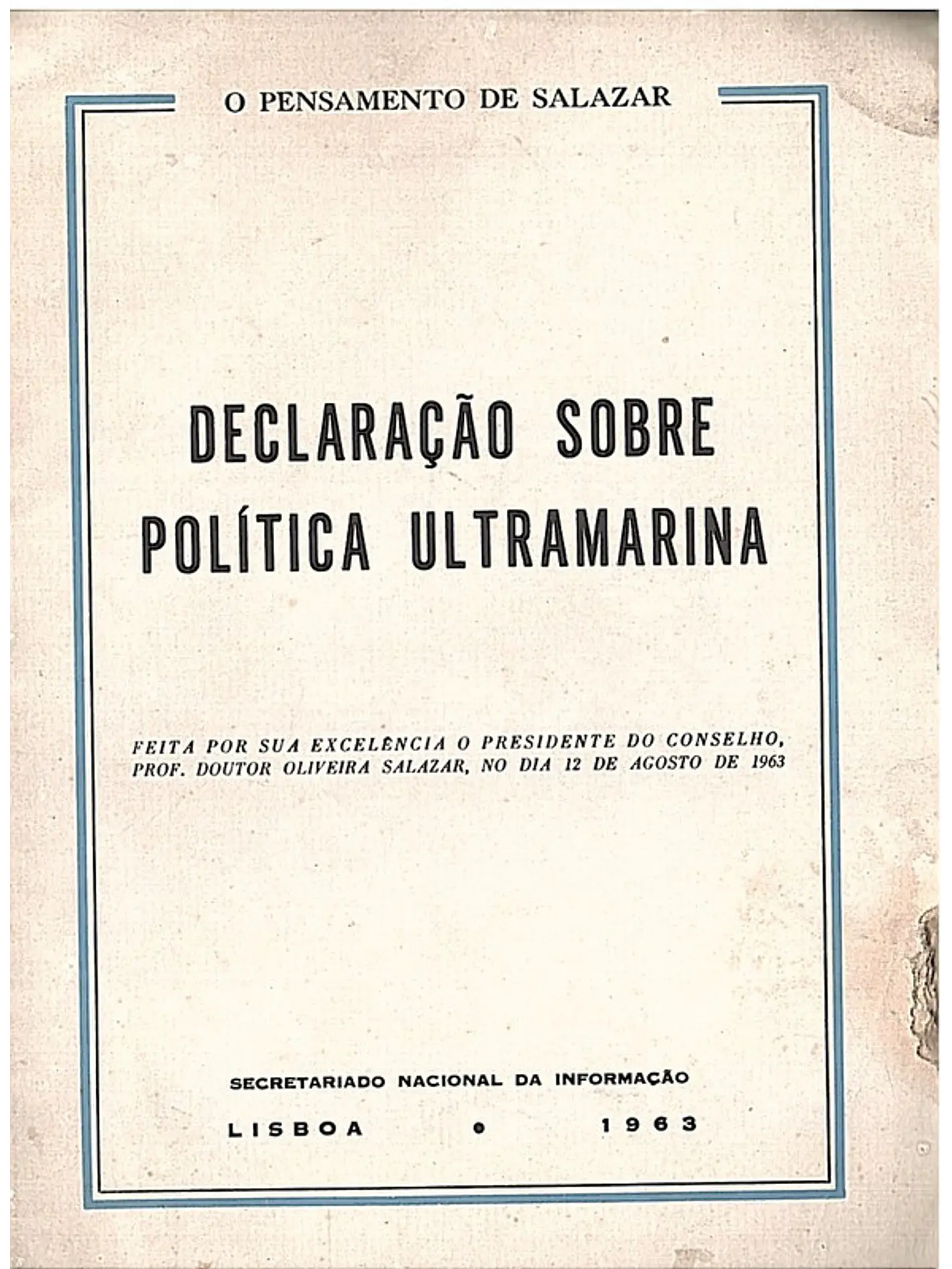 Declaração sobre a política ultramarina 1