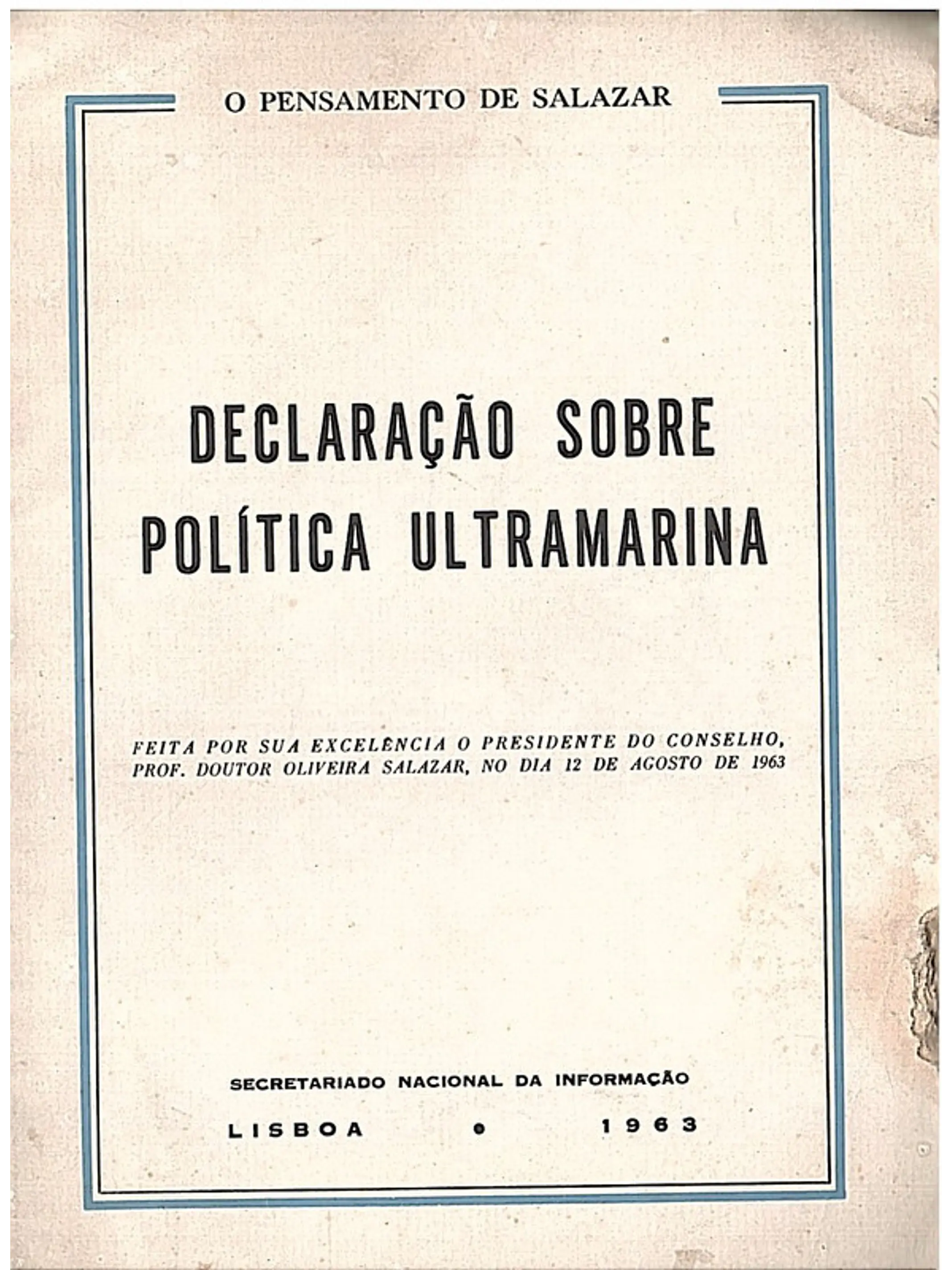 Declaração sobre a política ultramarina 1