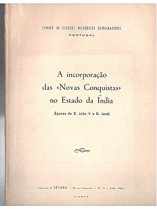 Separata da revista studia, numero 8 - A incorporação das novas conquistas no estado da Índia