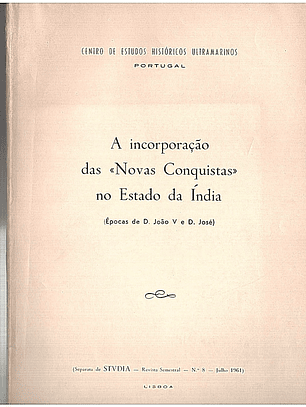 Separata da revista studia, numero 8 - A incorporação das novas conquistas no estado da Índia
