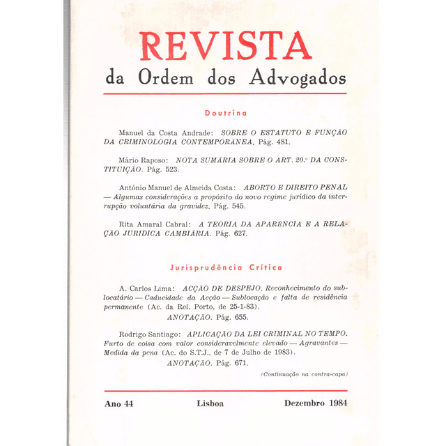 Revista da ordem dos advogados